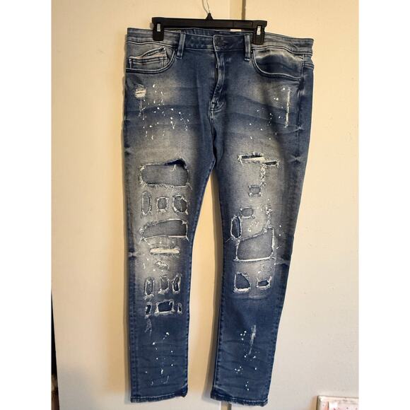 Cult Of Individuality Other - Cult Of Individuality Jeans Mens 38x32 Blue Punk Super Skinny Distressed Denim